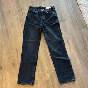 rag & bone Women's Black Straight Leg Jeans